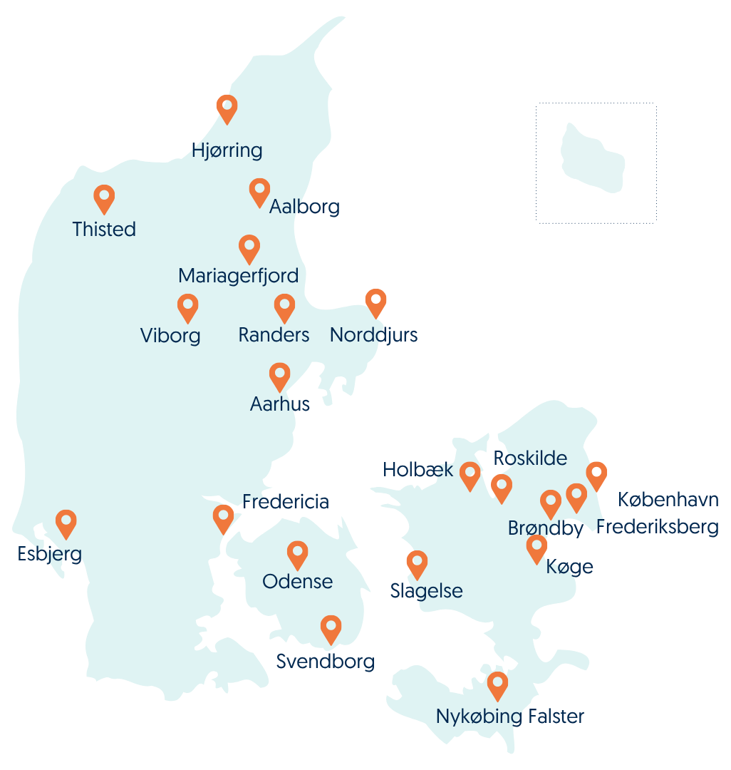 Overblik over Social Sundheds afdelinger